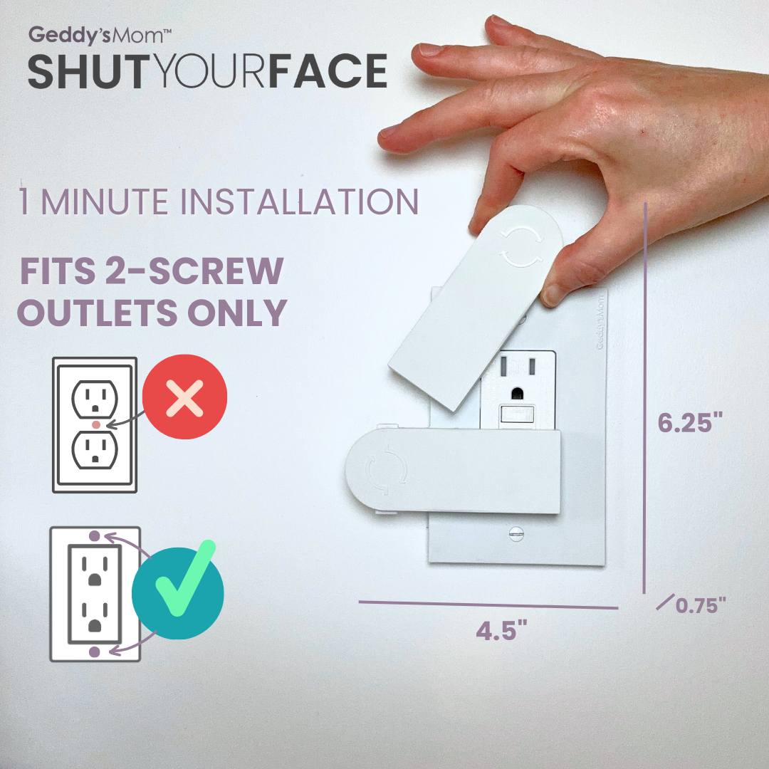 SHUT YOUR FACE - Self-Closing Outlet Cover (2-SCREW Decora Outlets)