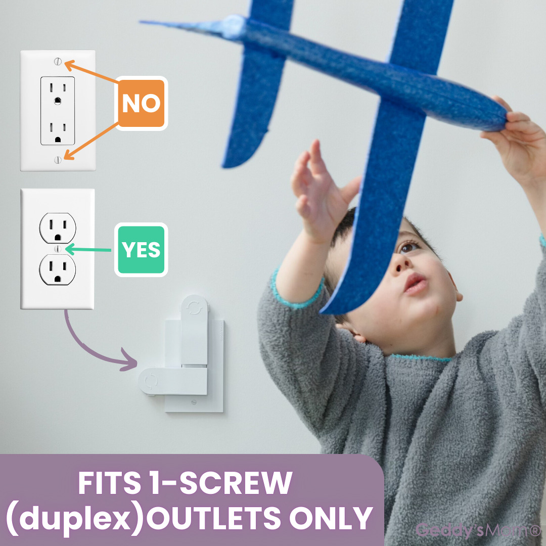SHUT YOUR FACE - Self-Closing Outlet Cover (1-SCREW Duplex Outlets)