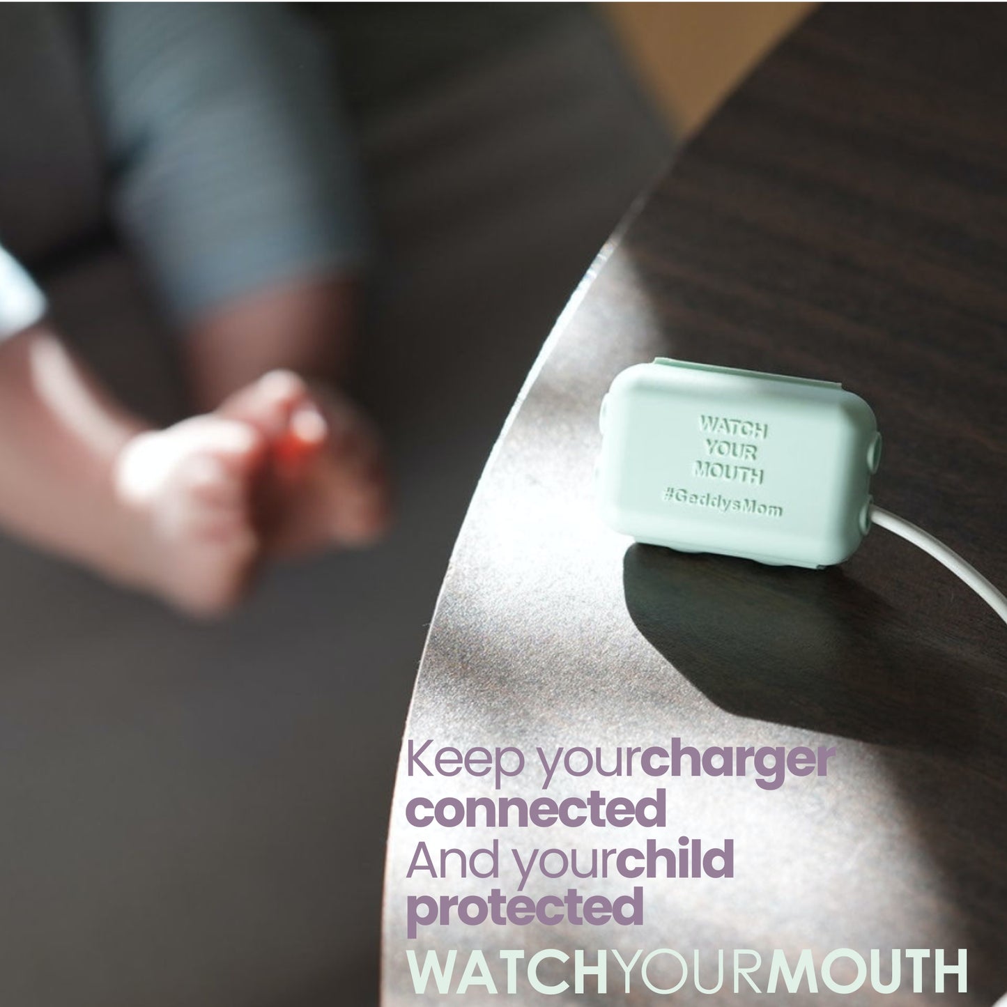 WATCH YOUR MOUTH - USB Charger Safety Cover (Dusty Aqua 3-PACK)
