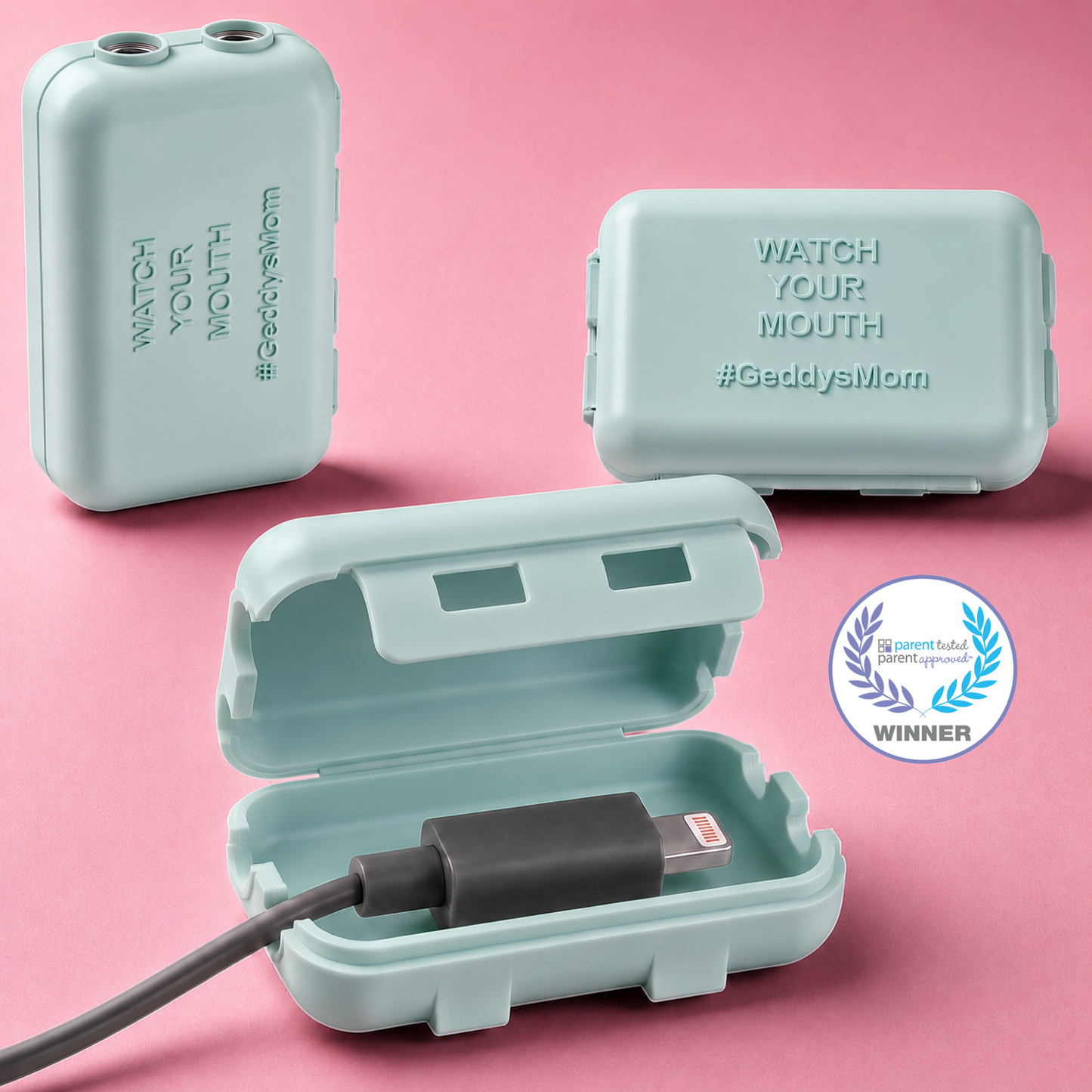 USB Charger Safety Cover (Dusty Aqua 3-PACK)