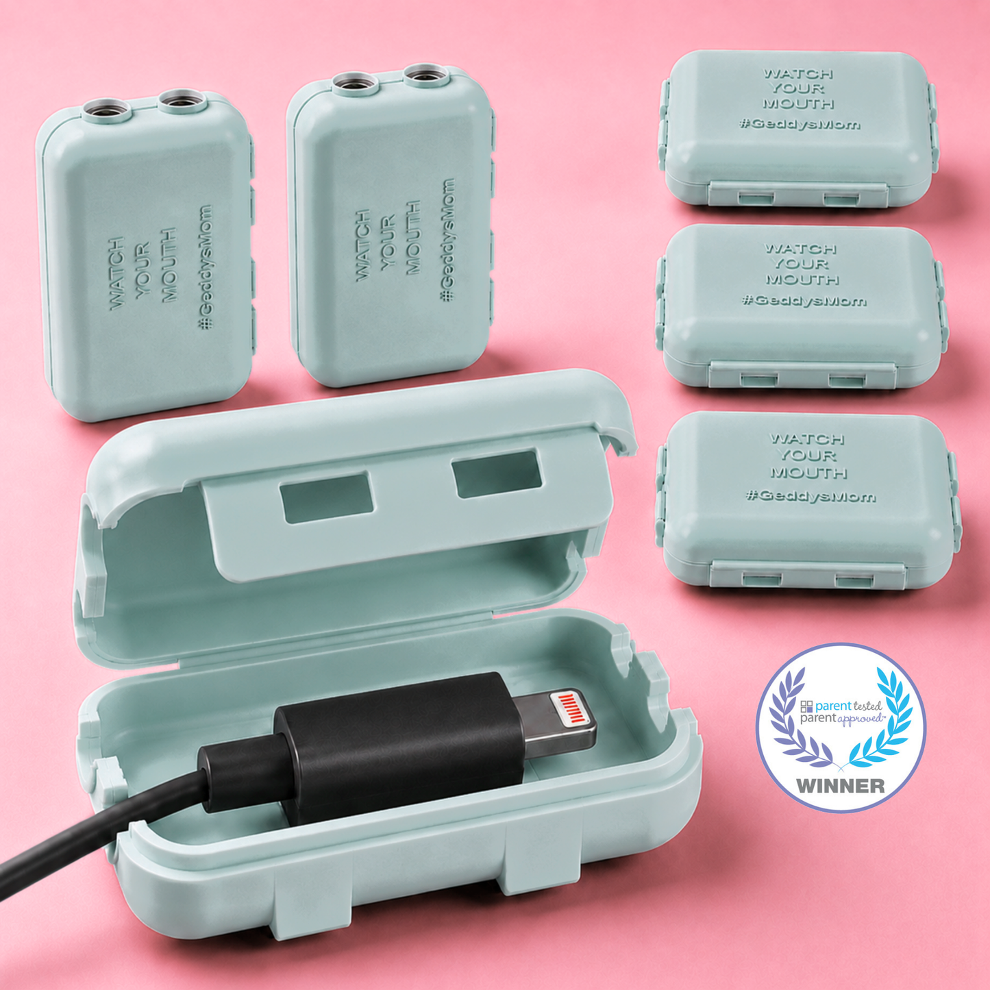 USB Charger Safety Cover (Dusty Aqua 6-PACK)
