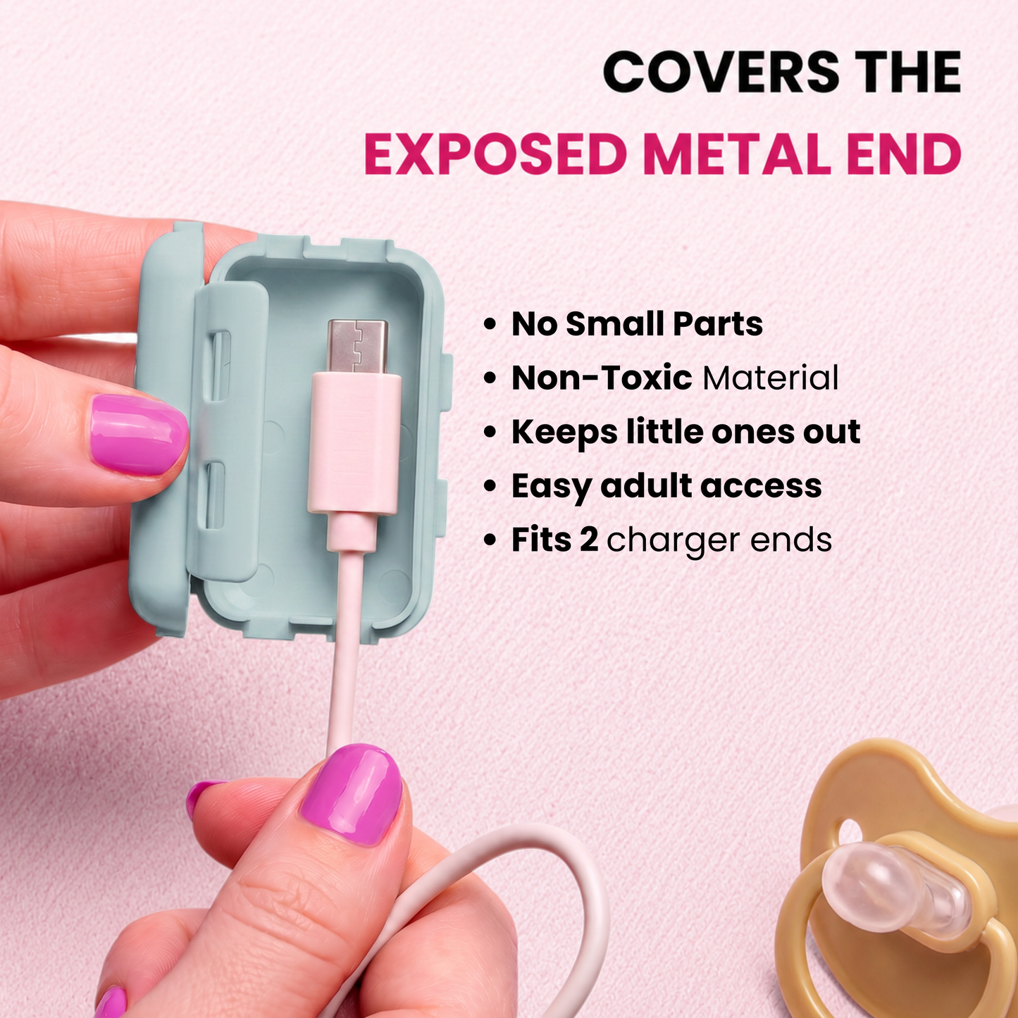 USB Charger Safety Cover (Dusty Aqua 6-PACK)