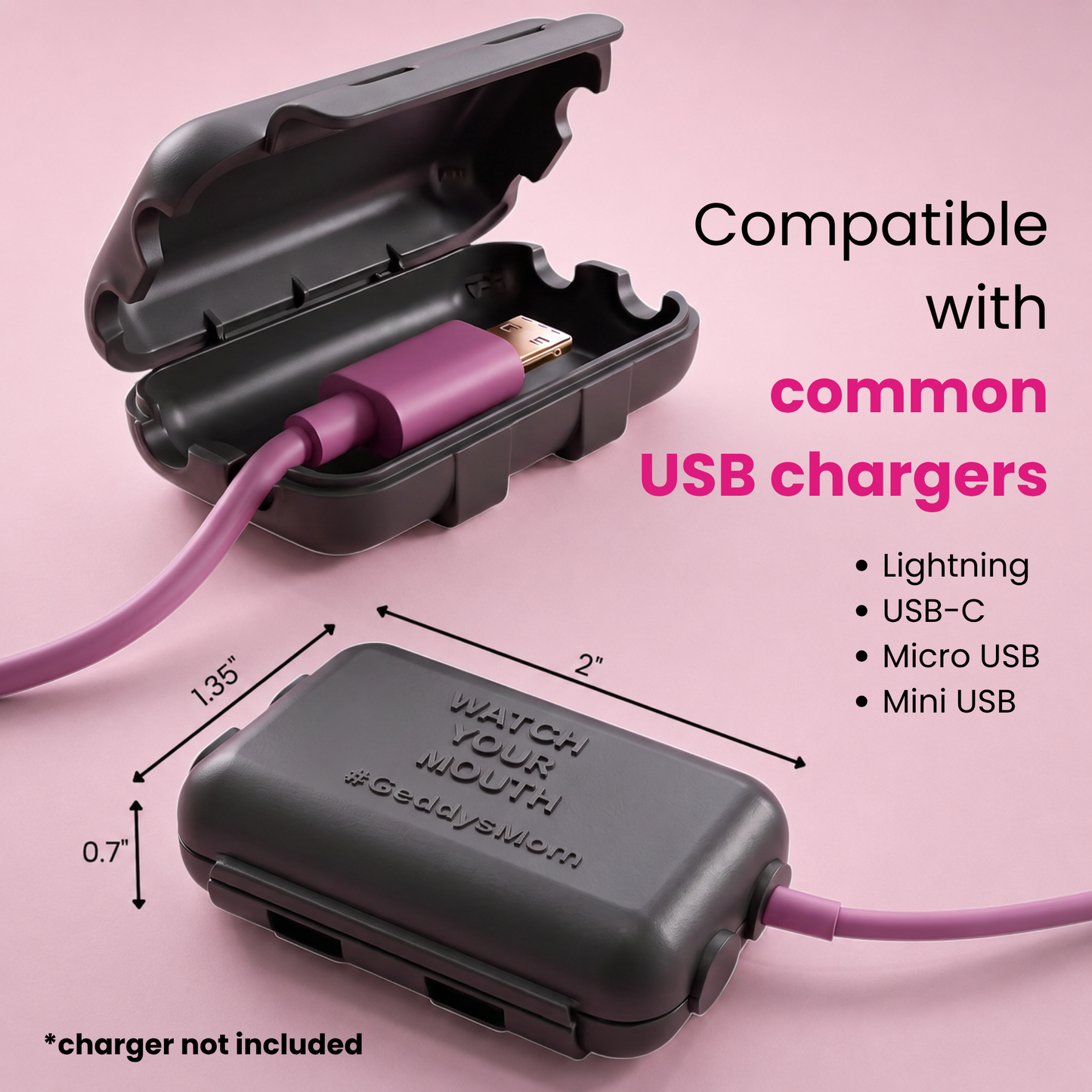 USB Charger Safety Cover (Black 3-PACK)