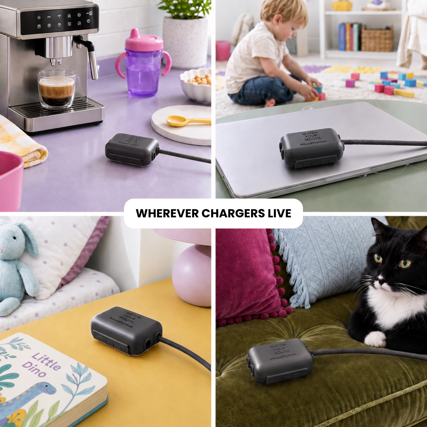 USB Charger Safety Cover (Black 3-PACK)