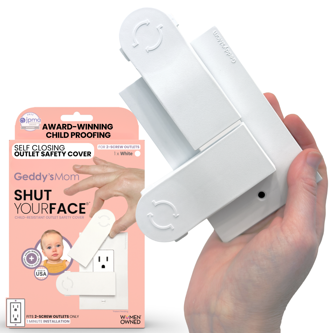 3-Pack Self-Closing Outlet Cover Plate Safety System - Fits Decora (2-screw) Outlets - Shut Your Face