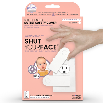 SHUT YOUR FACE - Self-Closing Outlet Cover (2-SCREW Decora Outlets)