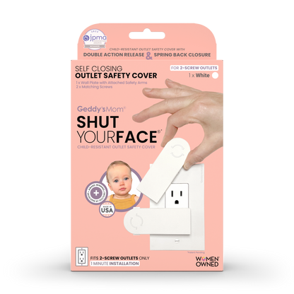 Self-Closing Dual-Action Outlet Cover (1-SCREW Duplex Outlets)